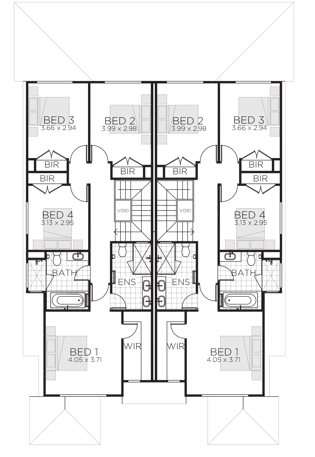 Bronte Duplex Design 2 Storey Duplex House Plans 