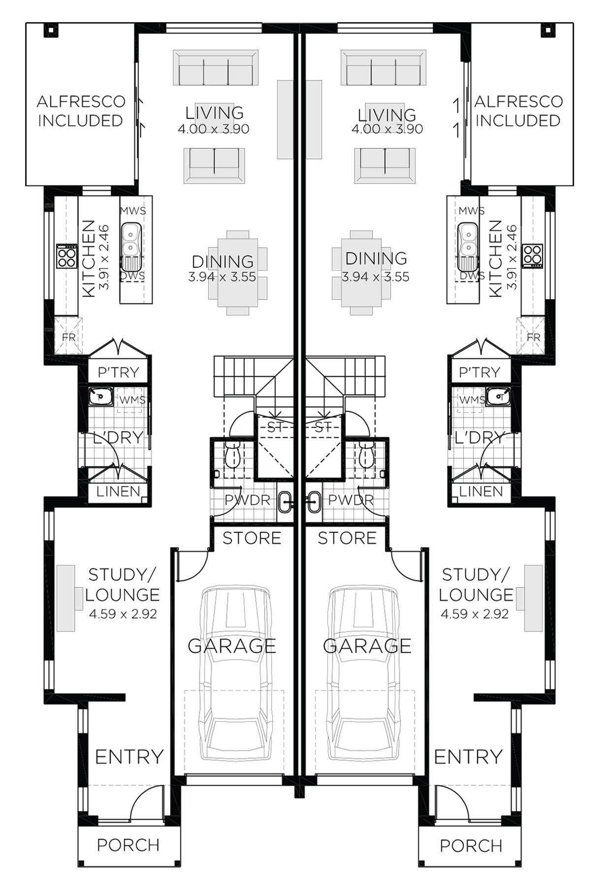 Bronte Duplex Design 2 Storey Duplex House Plans Rawson Homes
