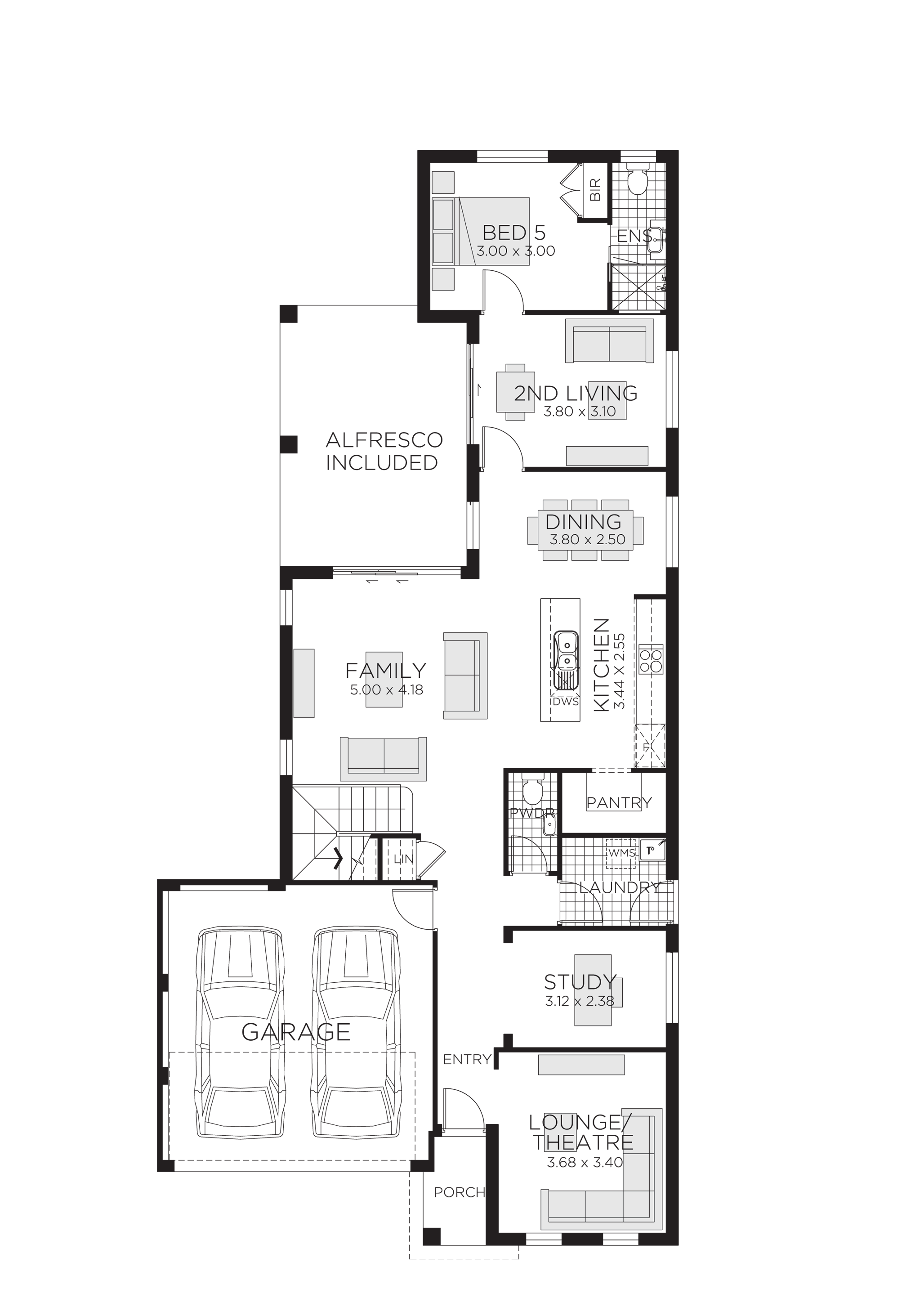 Modern 5  Bedroom  Black Style House  Plan  Design Drawing  