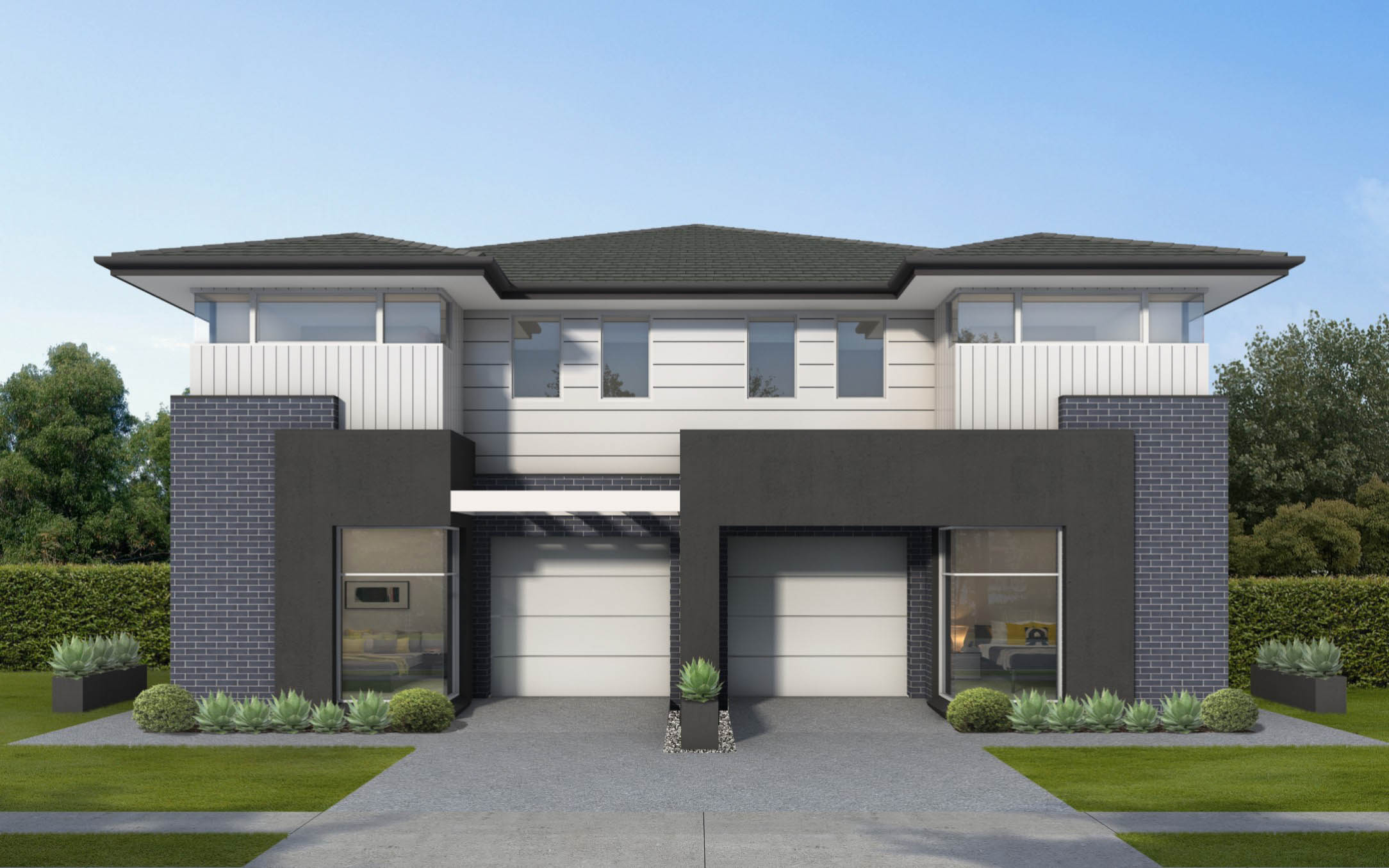 Sarina Duplex Home Design with regal facade