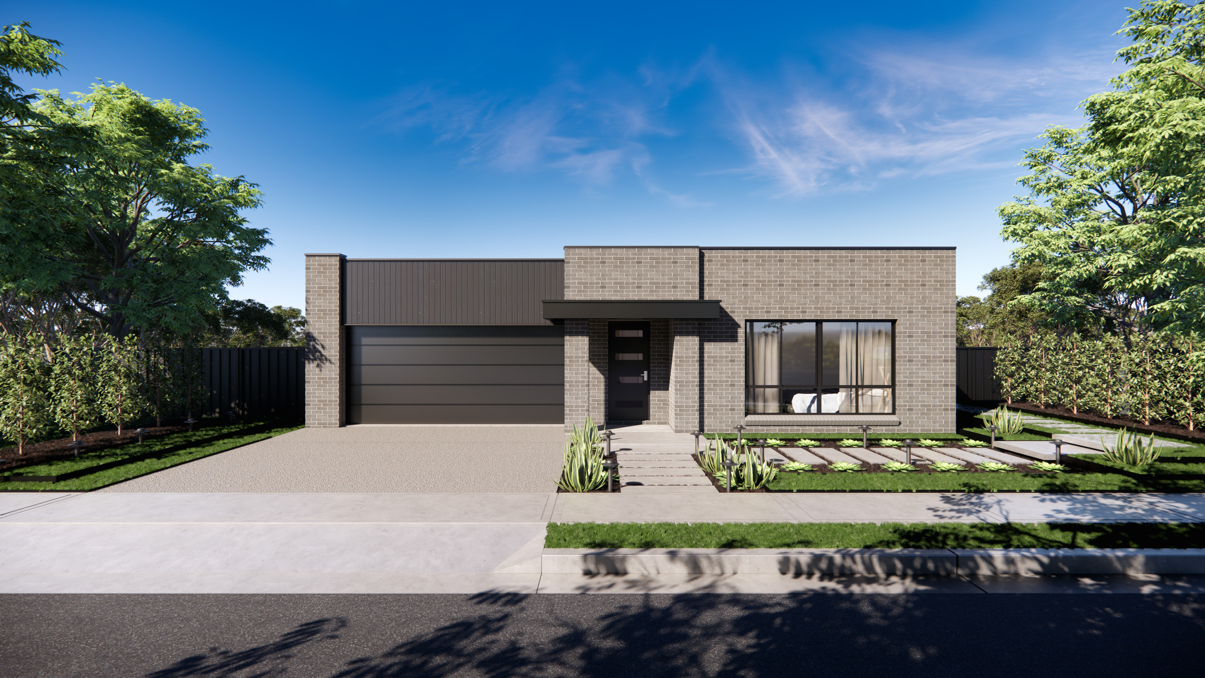 Serene Modern Starter dark wide facade
